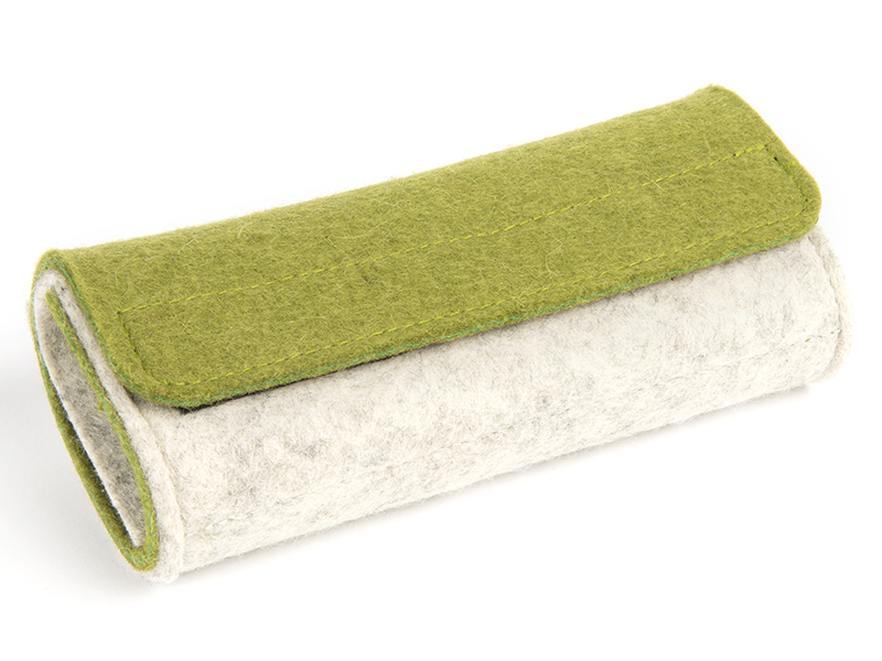 Haus-/Taschenapotheke für Globuligläser aus Filz grün/grau - für 60, 30 oder 12 Gläser